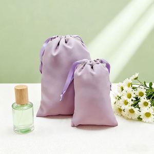 Sac de rangement de luxe en satin bleu avec cordon de serrage pour cheveux, lingerie et perruques, idéal pour un emballage anti-poussière – Offre promotionnelle - Product Image 4