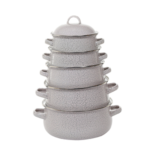 Super Qualité Cuisine Pot En Terre Cuite Fissure Glaçure Émail Casserole Ensemble - Product Image 1