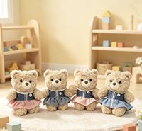 Porte-clés en peluche - Mini ours en peluche avec jolie robe à nœud papillon, breloque de sac