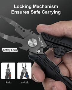 Tang Pemancing Baja Tahan Karat Hitam 14cm untuk Memancing di Air Asin dan Air Tawar, Pegangan Anti-Selip, Alat Pemotong, Penjepit, dan Pelepas Kait. - Product Image 6