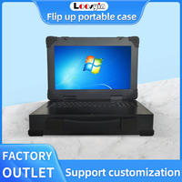 Boîtier tout-en-un industriel portable ultra-fin de 15,6 pouces avec support de clavier et 1 emplacement PCI pleine hauteur, alimentation 1U compacte