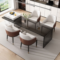 Chaise de salle à manger nordique de luxe en cuir et en métal personnalisée pour la maison cuisine hôtel tabouret de bar moderne pour table PC plastique pour le travail vie