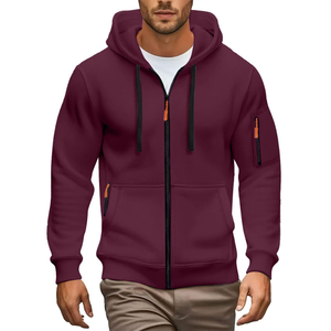 <b>Men</b>’s Regular Fit <b>Zip</b> <b>Up</b> Hoodie Sweatshirt <b>Fleece</b> Lined Solid Color Casual Winter Wear - Product Image 1