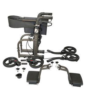 รถช่วยเดินแบบปรับได้ ทำจากอลูมิเนียม แข็งแรง ทนทาน พร้อมที่นั่งสบาย พับเก็บได้ เหมาะสำหรับผู้สูงอายุและผู้ป่วย น้ำหนักเบา - Product Image 3