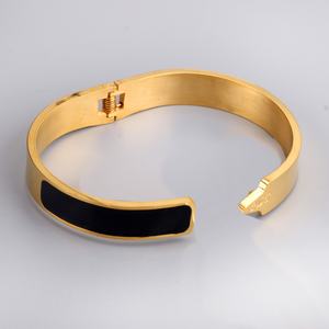 Fashion 316l Stainless Steel Yellow Gold Color <b>925</b> Be Yourself Letter Open Cuff Knot Bangle <b>Bracelet</b> for <b>Men</b> and Women Jewelry - Product Image 3