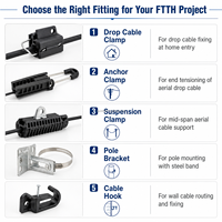 Aerial FTTH Accessories Suspension Clamp Anchor Clamp Cable Hook for Drop Fiber Cable