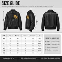 Blouson Bomber en Cuir PU Végétalien Premium Personnalisé avec Patchs Gothiques en Chenille et Ourlet Côtelé – OEM, ODM, Marque Privée, Remboursable, Personnalisable pour les Marques