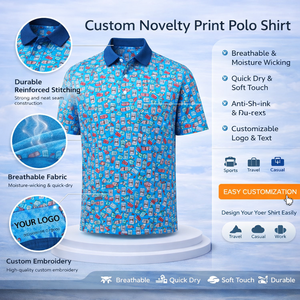 Polos de Golf Deportivos Personalizados de Lujo y Alta Calidad con Estampado Completo por Sublimación, Secado Rápido, Absorción de Humedad y Logotipo Bordado - Product Image 3