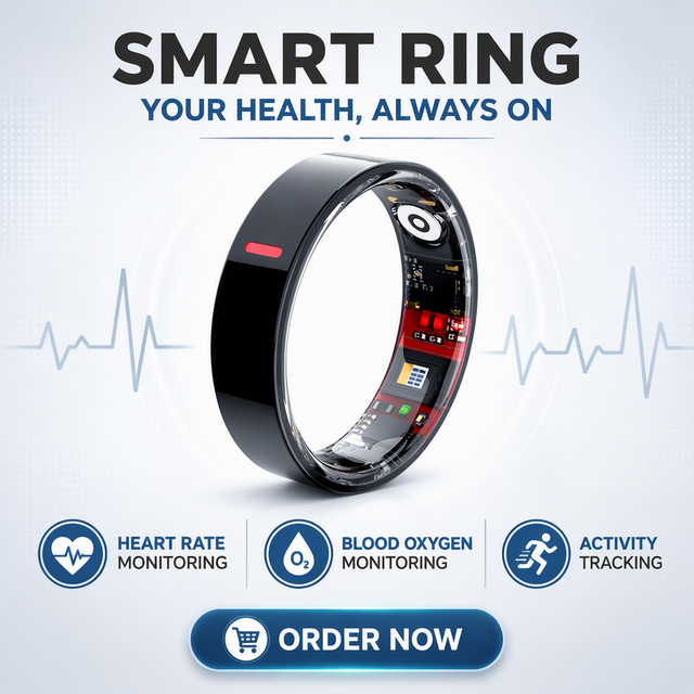 Smart Ring Manufacturer Health Tracker Heart Rate Blood Oxygen Monitor App Control 4-Day Battery IP68 5 ATM Waterproof Stainless