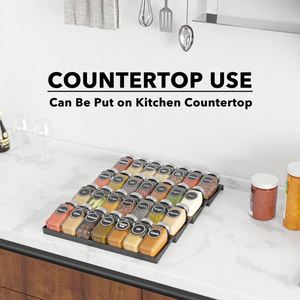 <b>Metal</b> 4-Layer Non-Folding Spice Rack <b>Shelf</b> with Storage Holders for Kitchen Countertop and Drawer - Product Image 3