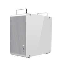 Boîtier d'ordinateur en aluminium pour jeux Micro ATX Mini ITX MATX avec panneau latéral en verre, élégant et compact, portable