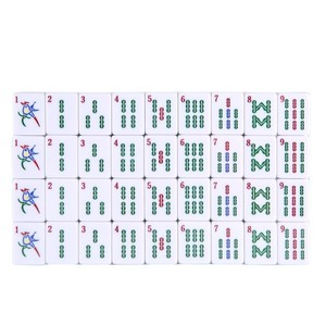 Mahjong Digital Inglés con Patrón de Bambú, Versión Ancha de 34 mm, de Melamina para Viaje con Estuche de Cuero - Product Image 3