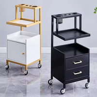 Meubles de salon au design moderne SW, chariot de beauté amovible en or, chariot de rangement pour maquillage, aluminium, 4 tiroirs en plastique