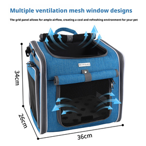 Sac à dos pliable pour <span class=keywords><strong>animaux</strong></span> de compagnie, grande capacité, en tissu Oxford, avec fermeture éclair, pour chiens et vélos électriques - Product Image 3