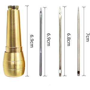 Kit de couture en <span class=keywords><strong>cuir</strong></span> bricolage aiguille à <span class=keywords><strong>coudre</strong></span> en <span class=keywords><strong>cuir</strong></span> avec manche en cuivre ensemble <span class=keywords><strong>cuir</strong></span> toile chaussures de tente <span class=keywords><strong>outil</strong></span> de réparation avec fil de nylon - Product Image 2