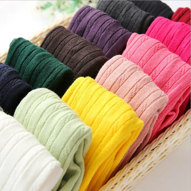 Quần Tất Trẻ Em Mới Quần Tất Cotton Dệt Kim Sọc Dọc Cho Bé Gái Quần Tất Trẻ Em Khiêu Vũ