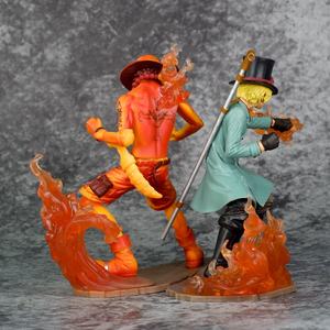 Figurines de collection One Piece, Sabo et <span class=keywords><strong>Portgas</strong></span> <span class=keywords><strong>D</strong></span>. <span class=keywords><strong>Ace</strong></span>, version théâtrale, action furieuse, lien flamme - Product Image 4