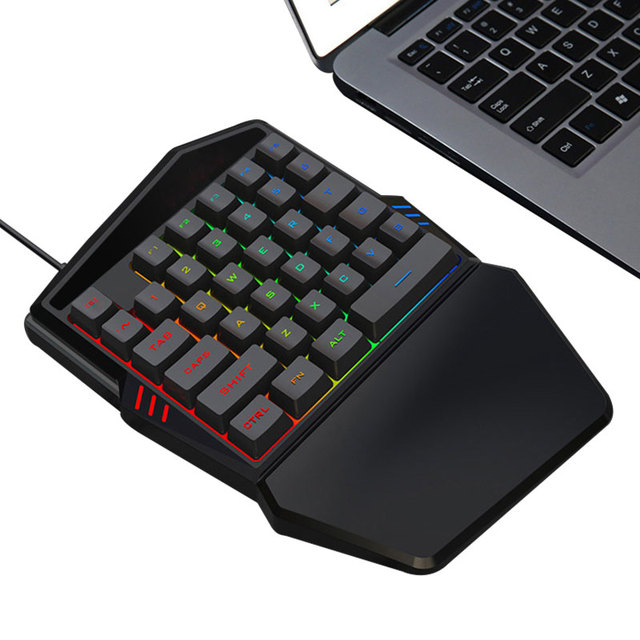 Mobile Phone PC Mini Small Usb Wired Teclado Single Hand One Handed Mobile Rgb Backlight Gaming Keyboard for Pubg Game