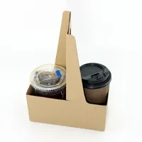 Plateau porte-gobelets biodégradable avec logo personnalisé imprimé, gobelets à café jetables, respectueux de l'environnement