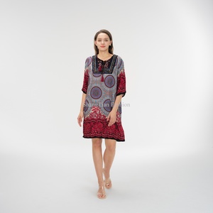 Vestidos de Moda para Mujer, Personalizados con Estampado, Cuello Cuadrado, Manga Corta, Vestidos Casuales - Product Image 2
