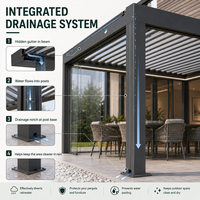 Pergola Bioclimatique Motorisée de Luxe en Aluminium pour Jardin, Toit de Patio à Lames Orientables, avec Écran Latéral – Direct Usine