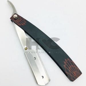 มีดโกนหนวดตรงสำหรับช่างตัดผม,มีดโกนสีดำแบบเลือกได้ - Product Image 3