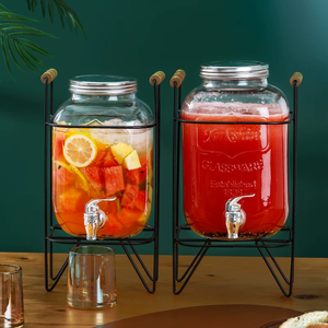 In Style Online Party Beverage Bucket Buffet <strong>Water</strong> <strong>tank</strong> Iron Frame Glass Juice <strong>tank</strong> Faucet <strong>tank</strong> Cold Drink Fruit Bucket - Product Image 3