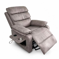 Fauteuil inclinable électrique avec fonction massage et chauffage, station de charge sans fil, porte-gobelet et poche de rangement latérale pour la détente au salon