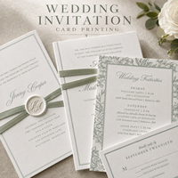 Invitations de mariage de luxe avec enveloppes, gaufrage à chaud personnalisé sur papier texturé