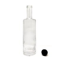 Bouteille de vin mate avec bouchon en liège 750 ml pour gin, vodka, whisky, tequila et autres spiritueux