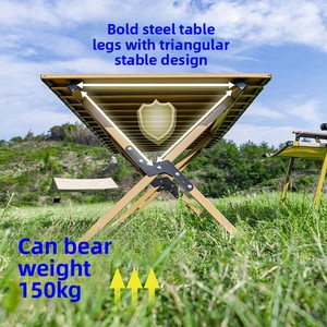 Mesa Plegable para Exteriores, Portátil, para Picnic y Camping, con Sillas, Juego Completo de Muebles Rectangulares para Exteriores - Product Image 4