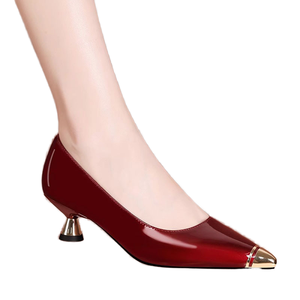 Bridal Shoes Fashion Trend Elegant Point Toe Slip-On Breathable PU Spring Evergreen Pumps 5cm Strange Style <b>Heels</b> for - Product Image 1