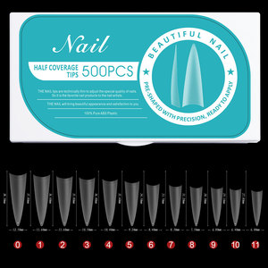 Faux ongles ultra-fins en ABS, demi-couverture, blanc mat, anti-rayures, pour extension d'ongles et manucure - Product Image 2