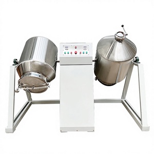 Mélangeur à double cône 100 kg à double tambour avec support en acier au carbone, mélangeur de poudre à double cuve pour ligne de production haute efficacité - Product Image 1