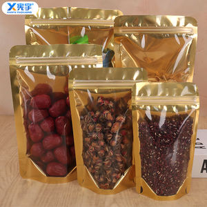 Sachet Doypack Personnalisé avec Logo, 250g, 500g, <span class=keywords><strong>1kg</strong></span>, Doré Transparent, à Fermeture Éclair, <span class=keywords><strong>en</strong></span> Plastique, pour Épices, Produits Secs, Fruits Séchés - Product Image 5