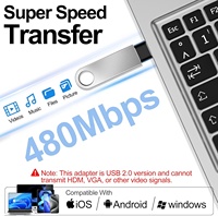 USB-C zu USB 2.0 Buchse Konverter-Adapter und USB 2.0 Stecker zu USB-C Buchse OTG-Adapter für Datenübertragung 2er-Pack Aluminium