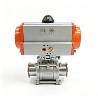 Vanne à boisseau sphérique sanitaire pneumatique de 2 pouces en acier inoxydable SS304/316L, raccord Tri-Clamp à souder pour l'industrie alimentaire, des boissons et pharmaceutique