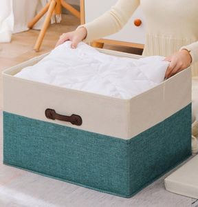 Stylish Closet Storage Box Cotton Linen Fabric Foldable <b>Basket</b> Cubes Organizer - Product Image 3