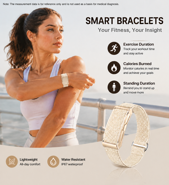 Smart Watch Bands AI Health Fitness Tracking Automatic Exercise Recognition Sleep Monitoring IP67 Waterproof Magnetic Charging
