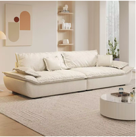 Canapé-lit convertible trois places en tissu, style nordique minimaliste, sans cadre, compressé sous vide, avec coussins décoratifs en mousse compressée