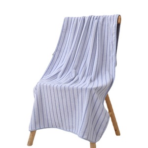 Jingjing Coral Fleece Bath <b>Towel</b> 70x140 Cm Striped Quick Drying <b>Beach</b> <b>Towel</b> For Men Women Household Use - Product Image 5