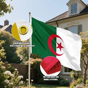 Oferta Especial, Envío Rápido, Bandera Personalizada de Argelia de 90x150cm, Bandera Nacional de Argelia, Bandera Verde y Blanca con la Luna Creciente, Bandera de Poliéster 100D - Product Image 5