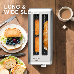 4-lát Thông Minh Thép Không Gỉ Bánh Mì Nướng Bánh Mỳ Điện Hộ Gia Đình Thiết Bị Màn Hình Cảm Ứng Nướng Bánh Mỳ Dài Khe Cắm Cho Bánh Mì Bánh Mỳ Bánh Quế - Product Image 5