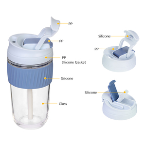 Tazas de Vidrio Reutilizables Personalizadas y Únicas para Niños, con Diseño Atractivo para Campamento al Aire Libre, con Funda de Silicona - Product Image 2