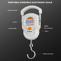 Balance de pêche numérique portable Pullther SL1 60 kg, électronique, à suspendre, alimentée par batterie, avec crochet pour bagages de voyage, écran LCD HD