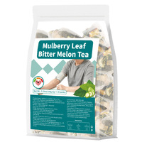 Marque Blanche 30 Sachets Boisson Quotidienne Multi-Ingrédients Bien-être pour Adultes, Tisane aux Feuilles de Mûrier et au Melon Amer