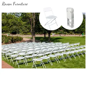 Kursi lipat putih pernikahan populer atasan RTS menggunakan kursi dalam ruangan untuk acara luar ruangan