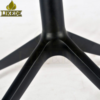 Base de chaise longue et ottoman en alliage d'aluminium noir avec revêtement poudré, design à 4 griffes inclinables et rotation à 360 degrés