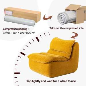 एक सस्ती आधुनिक न्यूनतम शैली कॉम्पैक्ट वैक्यूम एकल सोफे कपड़े-कवर छोटे लिविंग रूम अपार्टमेंट सोफा फ्रेमलेस सोफा - Product Image 2