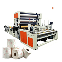 Rebobineuse automatique de papier toilette avec découpe de bords et laminage à la colle, laminage à la colle couleur pour serviettes de cuisine et papier toilette